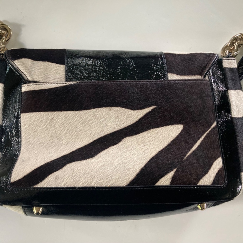 Elaine Turner Zebra Haircalf Shoulder Bag Purse Pink Lined - Picture 5 of 14